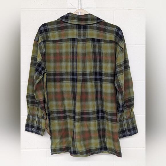 New Izzy Cargo Shirt checkered Olive Combo Free People szS small flannel plaid - Picture 6 of 8